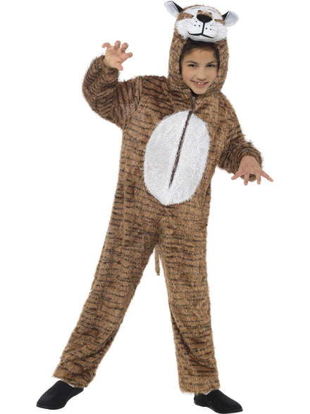 Kids Striped Tiger Animal Costume Onesie - Main Image