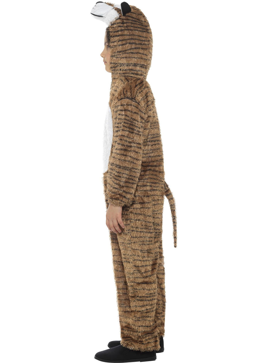 Kids Striped Tiger Animal Costume Onesie - Side Image