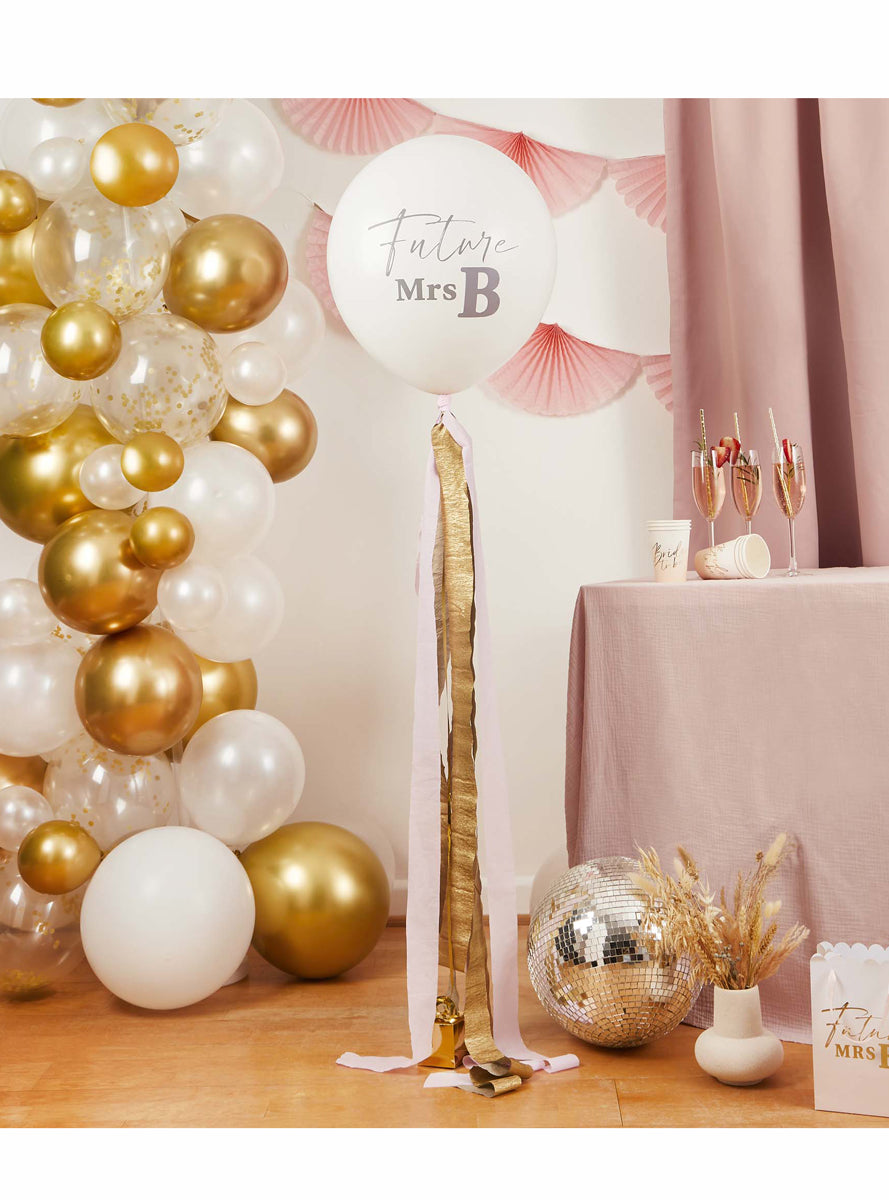 Future Mrs Customisable 45cm Latex Balloon with Tassel Tail - Lifestyle Image 2