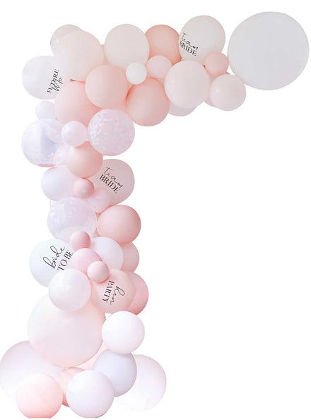 pale pink bride to be pastel balloon arch - main image