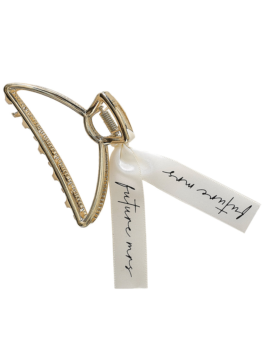 bridal shower claw clip in gold - alternative image