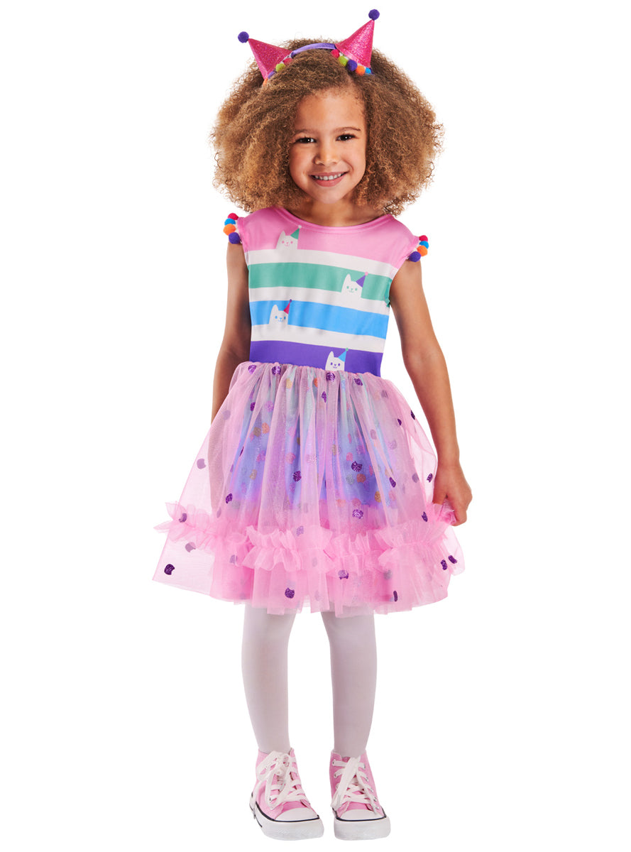 Pastel Rainbow Girls Gabbys Dollhosue Party Costume - Main Image