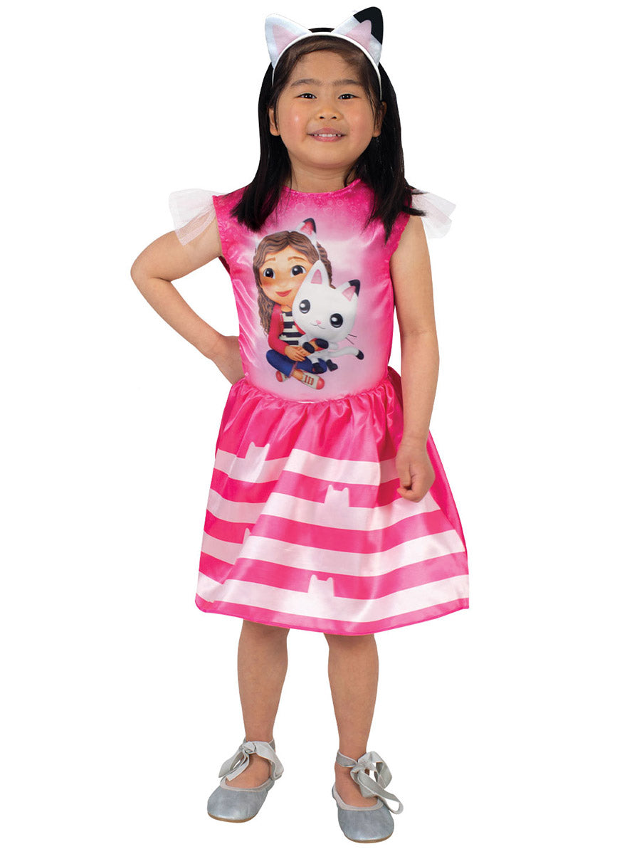 Main image of Gabbys Dollhouse Girls Pink Gabby And Pandy Costume