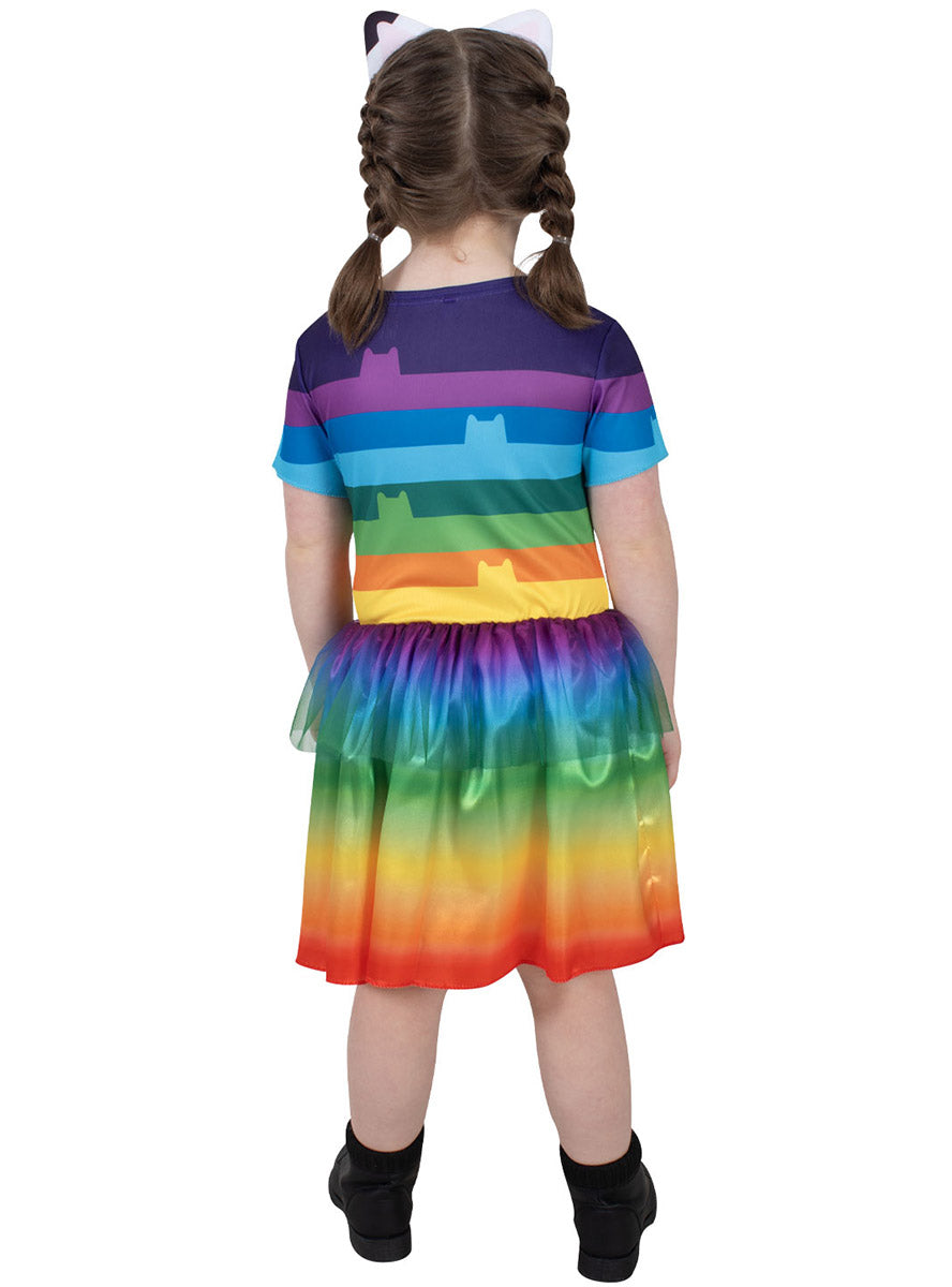 Girls Rainbow Gabbys Dollhouse Girls Tutu Costume - Back Image