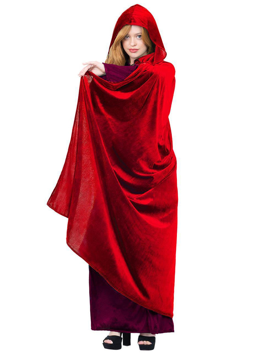 Womens red costume robe with hood - Alternative image
