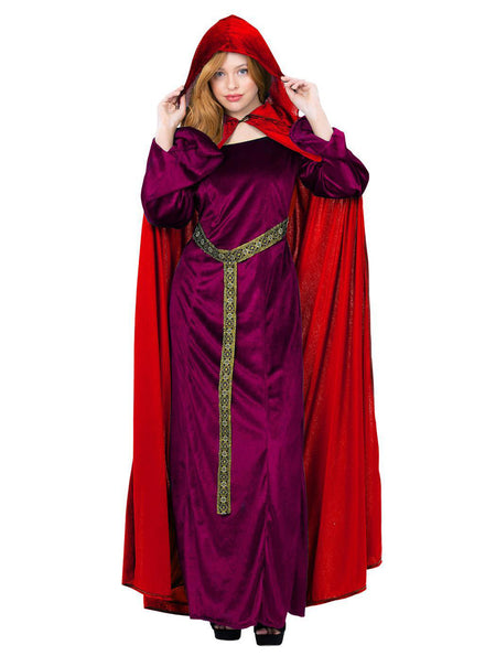 Womens red costume robe with hood - Main image