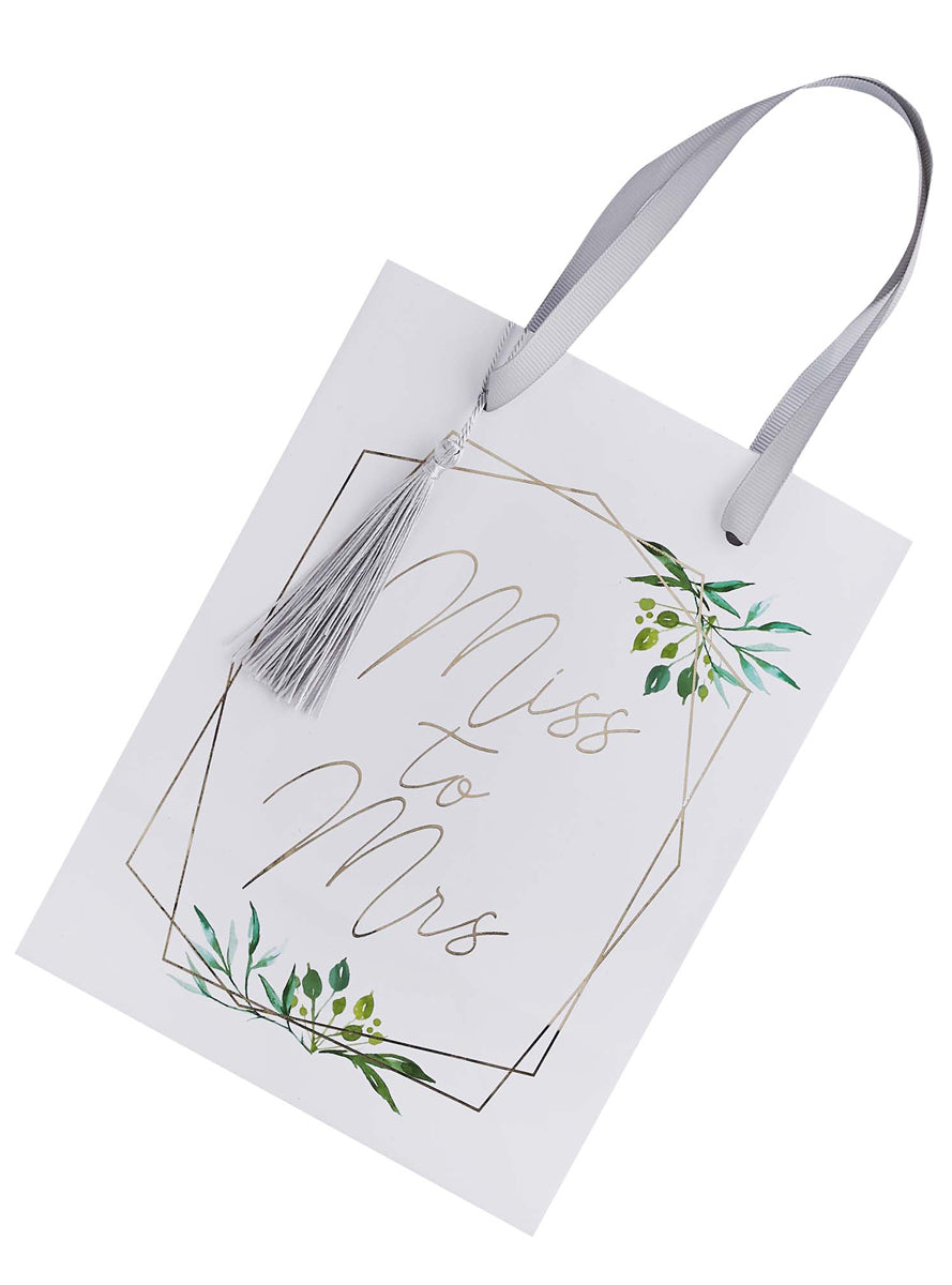 Geometric Greenery 5 Pack Miss To Mrs Party Bags - Main Image