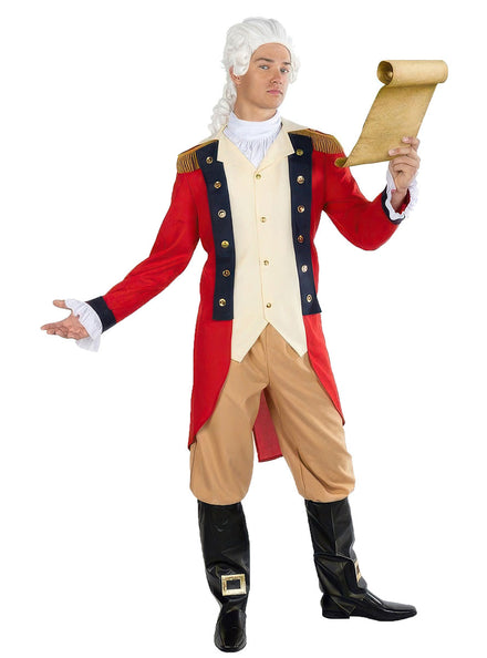 Mens Red George Washington American Colonial Costume