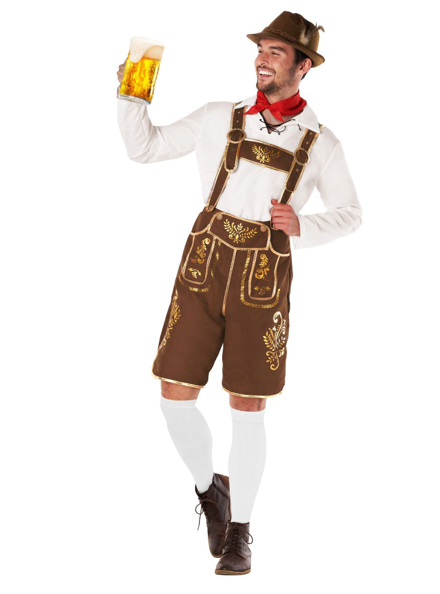 Plus Size Mens Oktoberfest Lederhosen Costume - Alternate Image