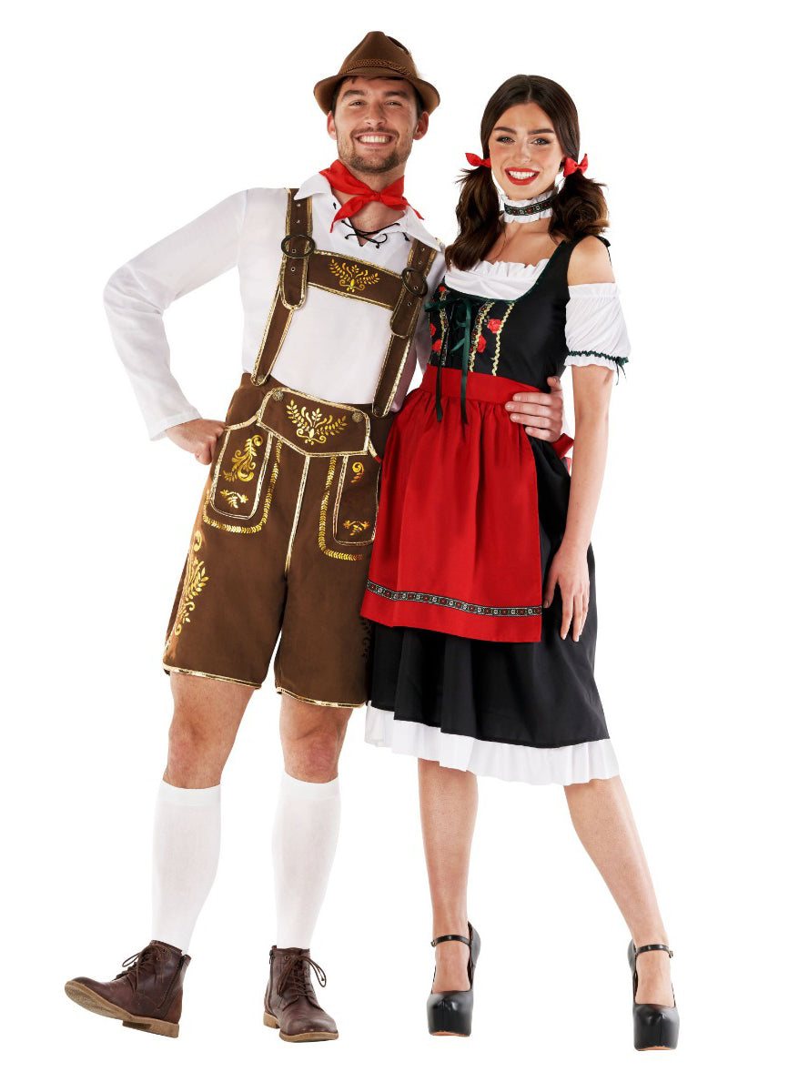 Plus Size Mens Oktoberfest Lederhosen Costume - Couple Image 1