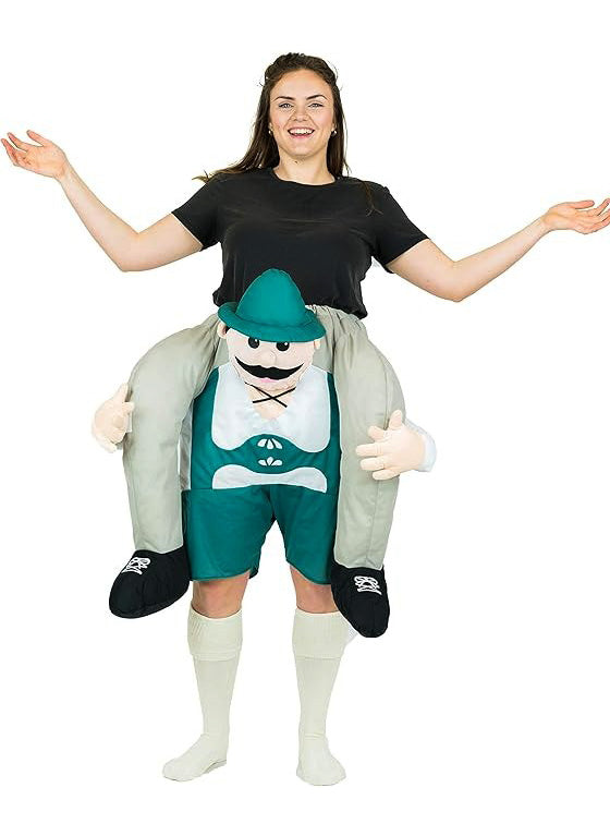 German Lederhosen Novelty Adults Piggyback Costume - Alternative Image