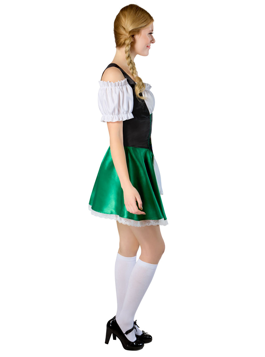 Green Beer Girl Womens Oktoberfest Costume - Side Image 1