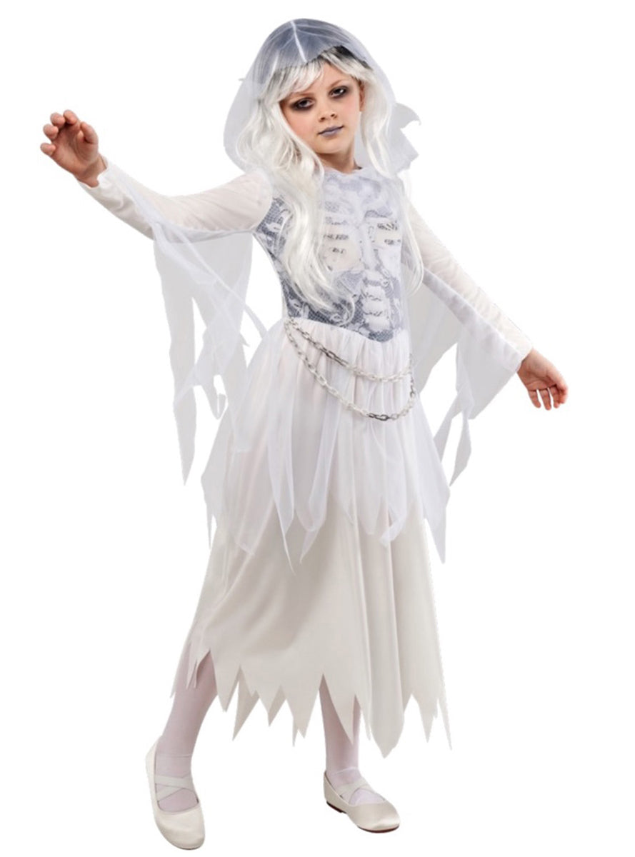 Ghostly White Ghost Girls Halloween Costume