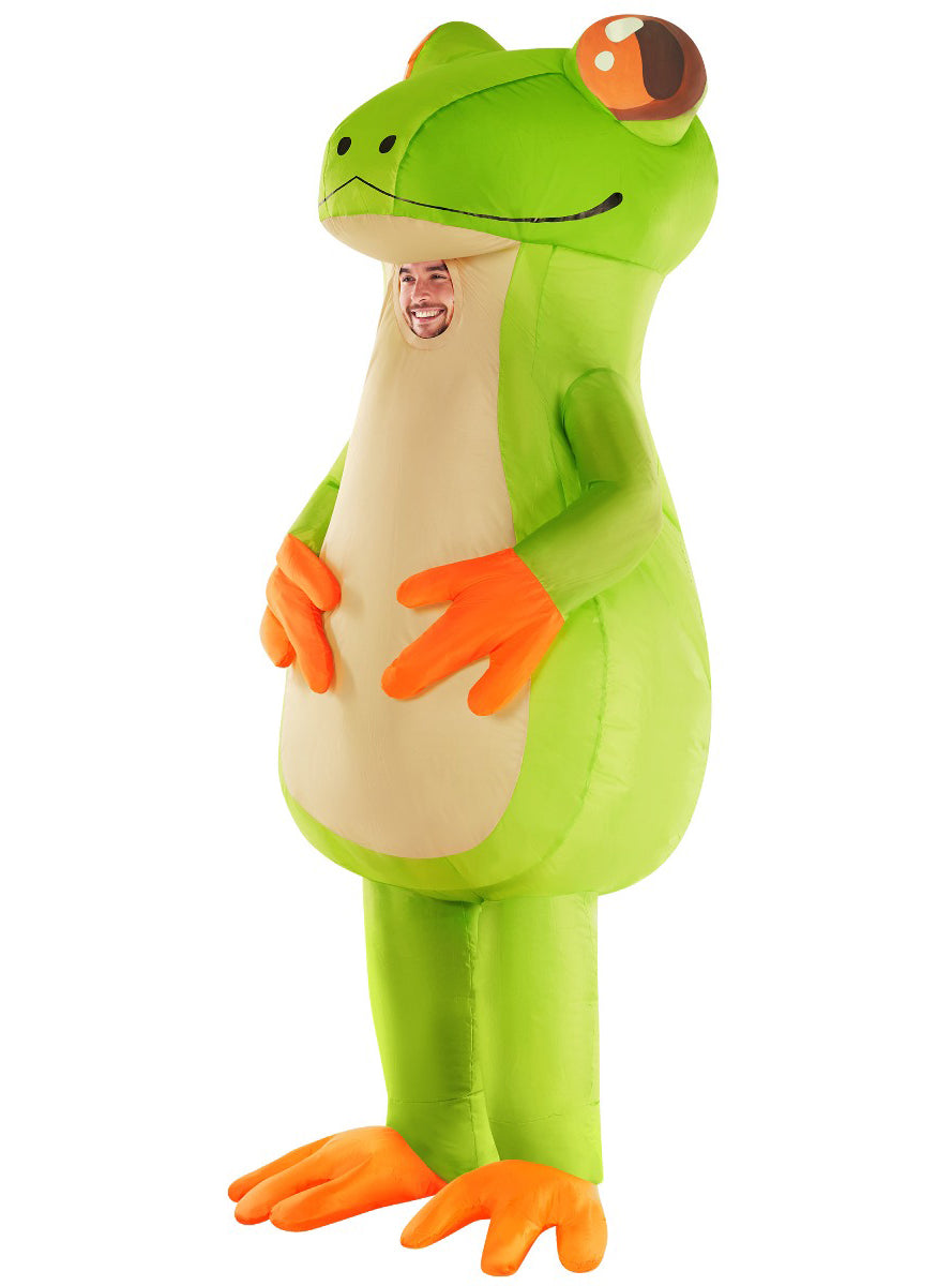 Inflatable Green Tree Frog Adults Costume - Side Image