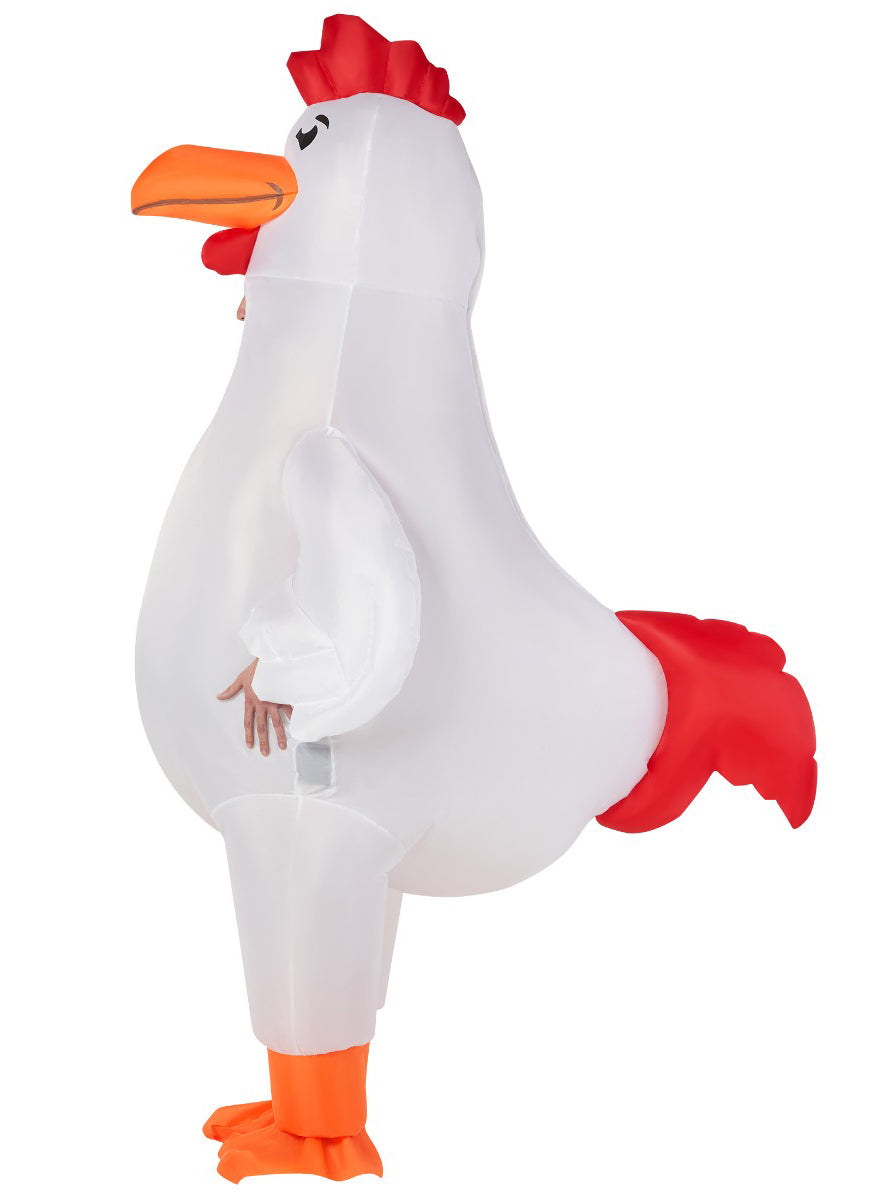 Inflatable Chicken Adults Costume - Side Image