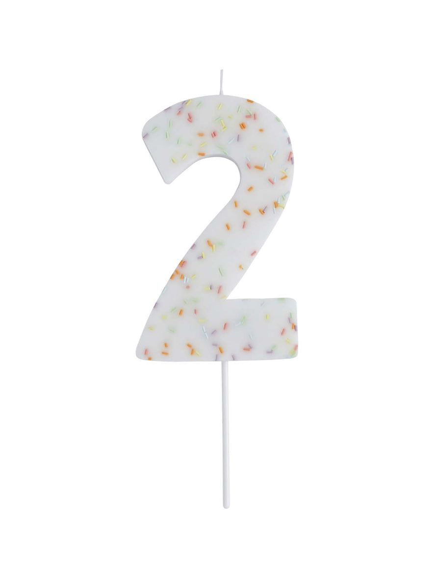 Giant Sprinkle 14cm Number 2 Candle - Main Image