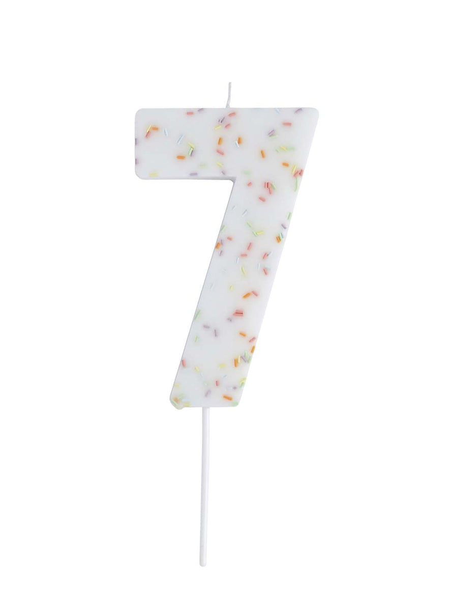 Giant Sprinkle 14cm Number 7 Candle - Main Image