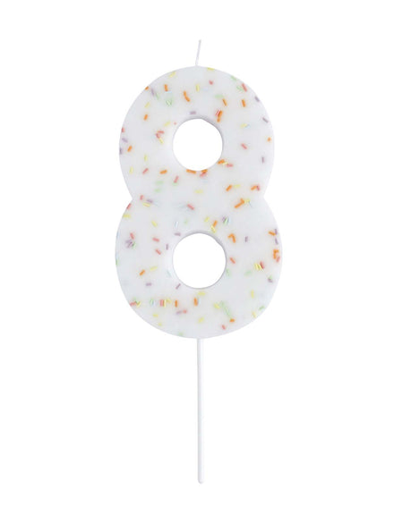 Giant Sprinkle 14cm Number 8 Candle - Main Image