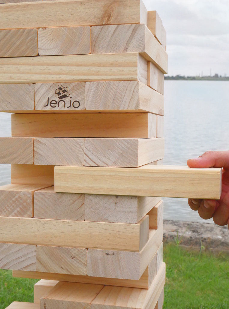 Giant Jenjo 63cm Wooden Block Outdoor Game - Lifestyle Image 2