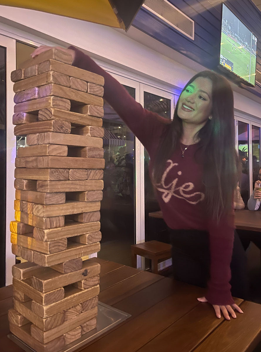 Giant Jenjo 63cm Wooden Block Outdoor Game - Lifestyle Image 4