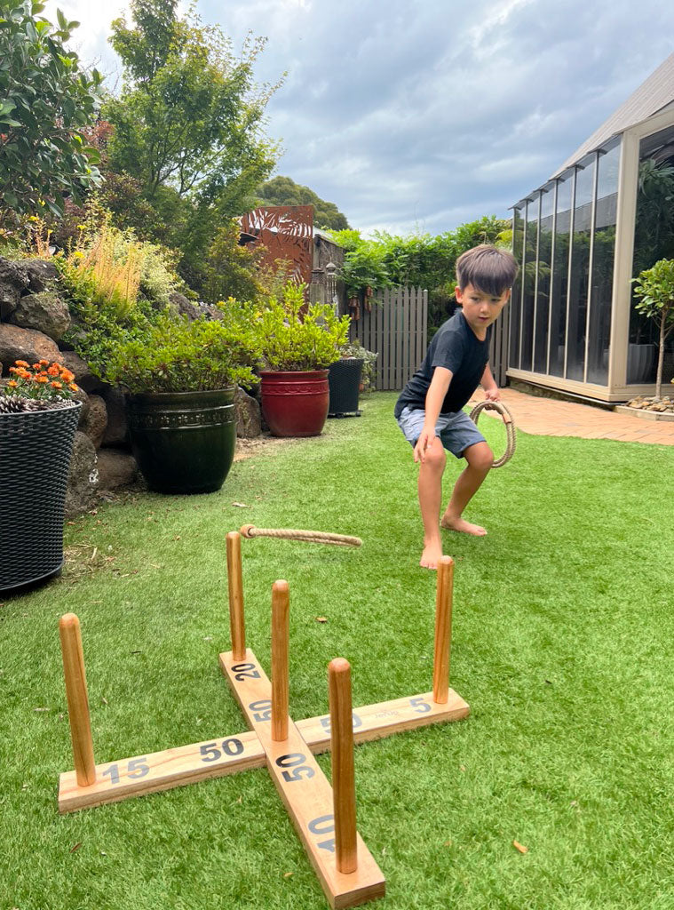 Giant Quoits Wooden Rope Toss Party Game - Lifestyle Image 1