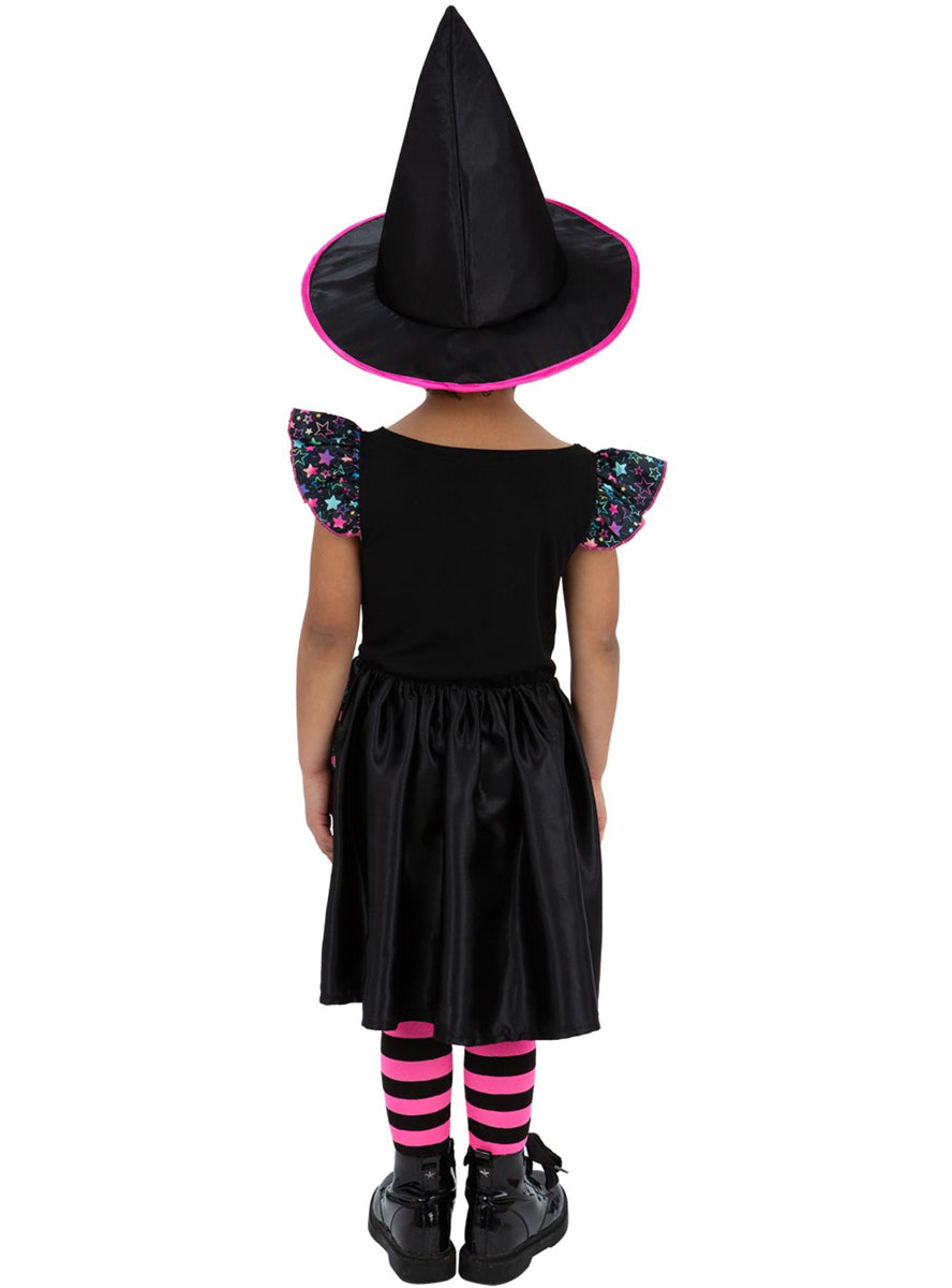 Girls Rainbow Neon Star Witch Halloween Costume K Smf 83089 Back Image