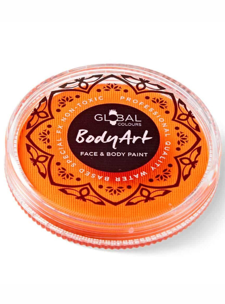 Global 32g UV Neon Orange Face and Body Cake Makeup - Main Image