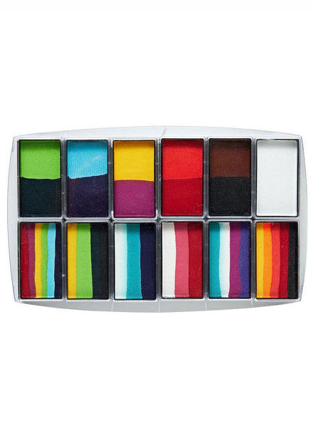 Global Carnival Colours 12 Pack Refillable Face Painting FX Palette - Main Image