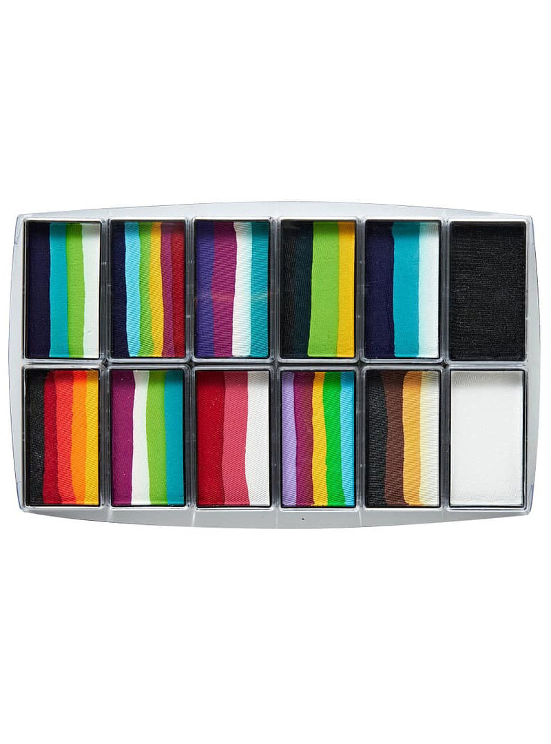 Global Rainbow Explosion 12 Pack Refillable Face Painting FX Palette - Main Image