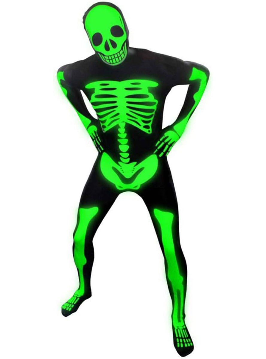 Glowing Skeleton Mens Halloween Morphsuit - Main Image