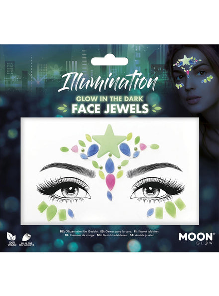 Glow in the Dark Illumination Face Jewels - Main Image