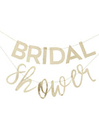 gold wedding bridal shower party banner - main image