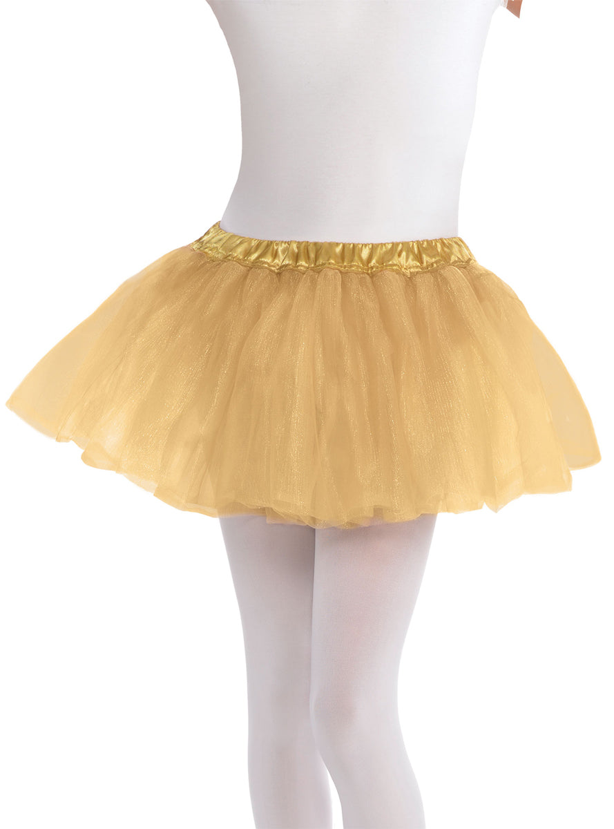 Girls Gold Fluffy Tutu Skirt