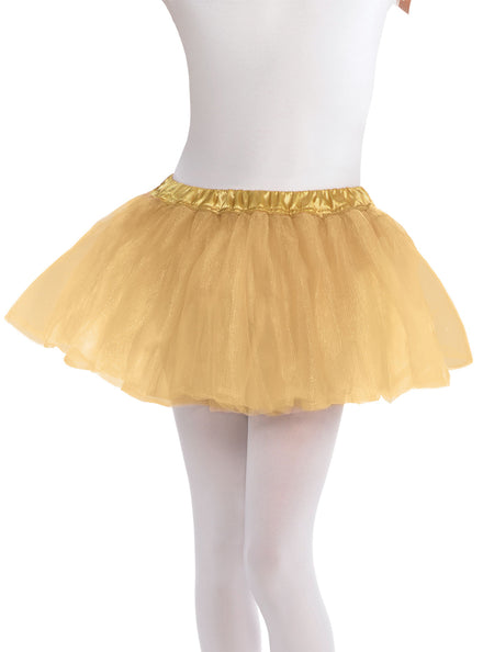 Girls Gold Fluffy Tutu Skirt