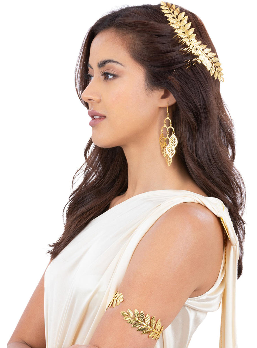 Grecian Goddess Gold Leaf Jewellery Set - Main Image