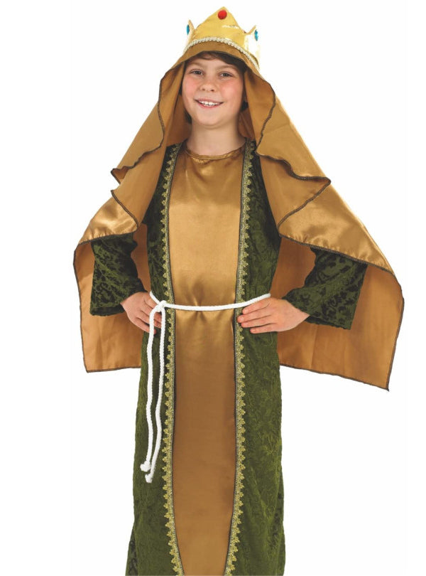 Boys Gold Wise Man Christmas Nativity Costume Close Image