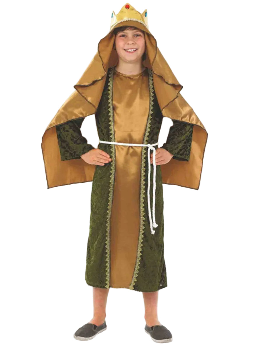 Teen Boys Gold Wise Man Christmas Nativity Costume Main Image