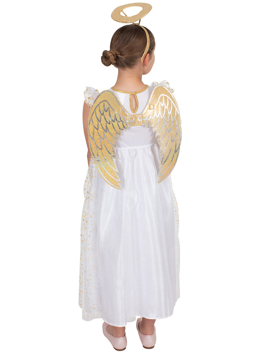 Deluxe Girls Christmas Angel Costume - Back Image