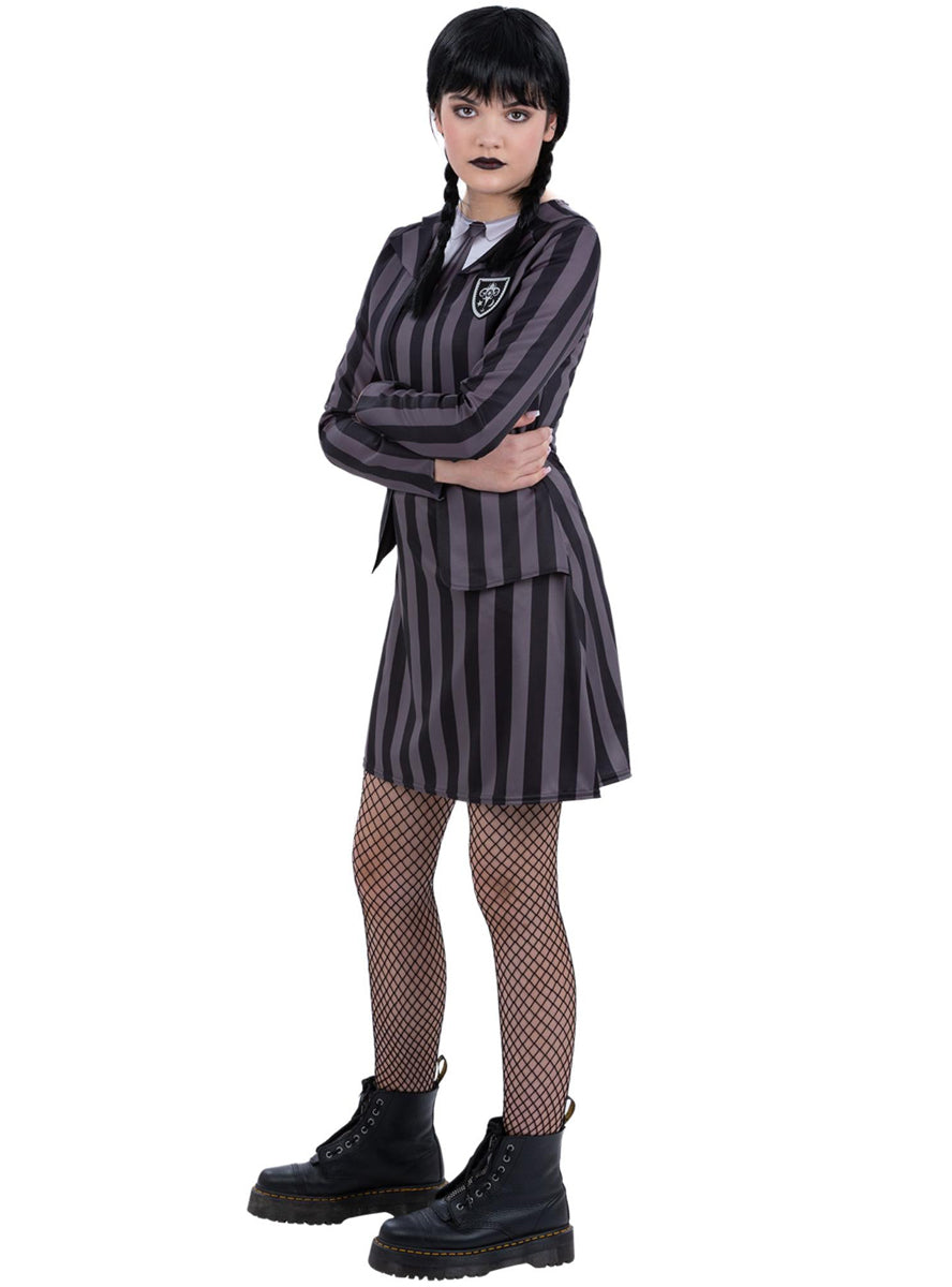 Teen girls Wednesday nevermore school uniform costume - Side image