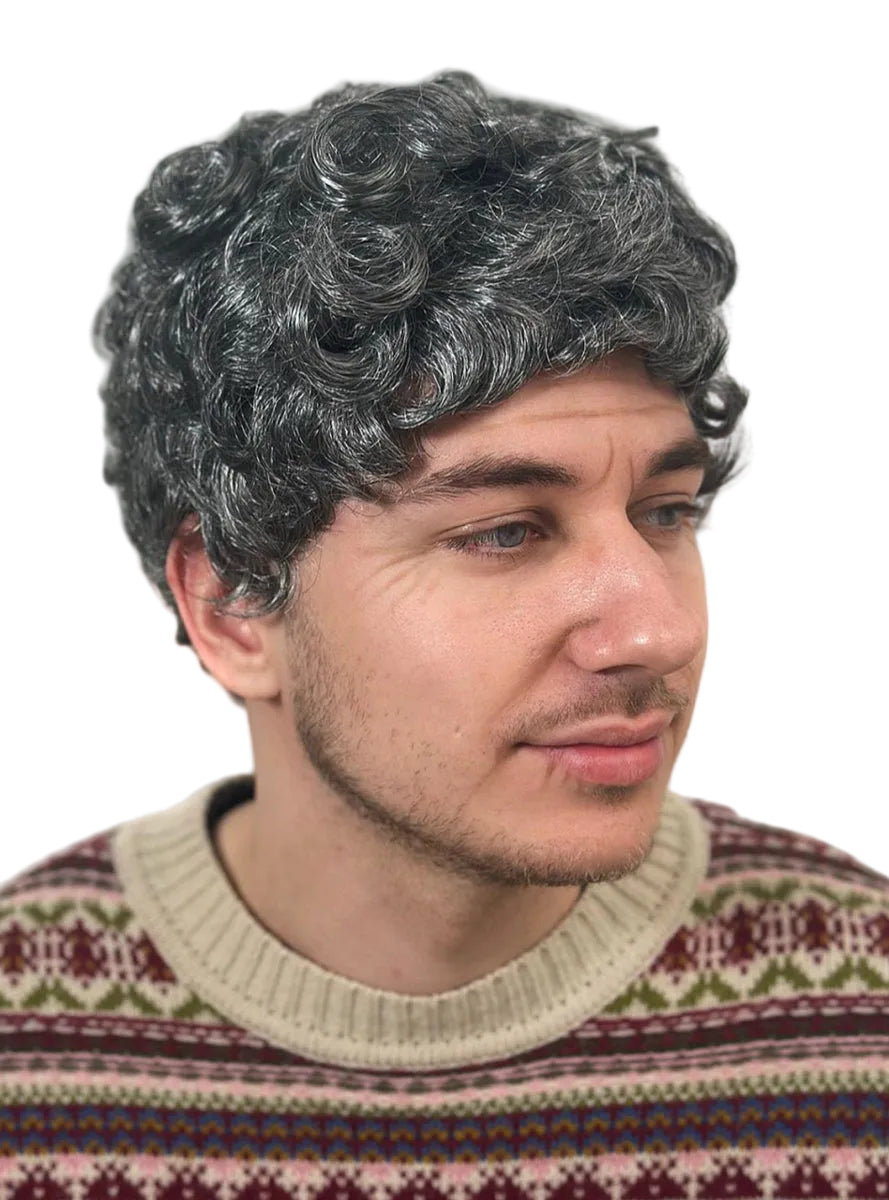 Grandpa Curls Mens Old Man Costume Wig - Alternative Image