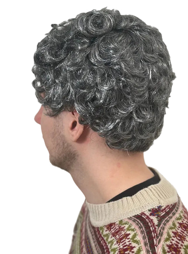 Grandpa Curls Mens Old Man Costume Wig - Side Image