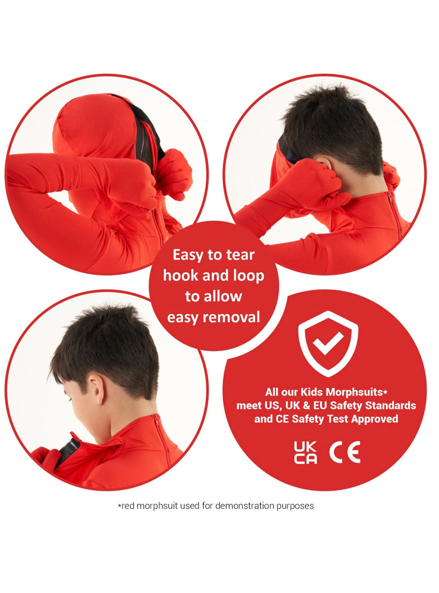 Green Alien Boys Morphsuit - Hood Details Image