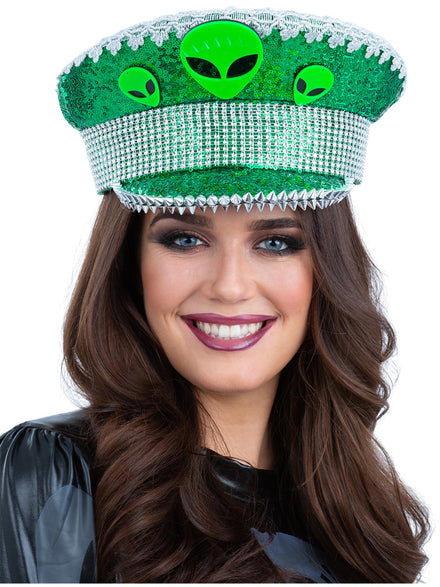 Adults Deluxe Alien Festival Hat - Main Image