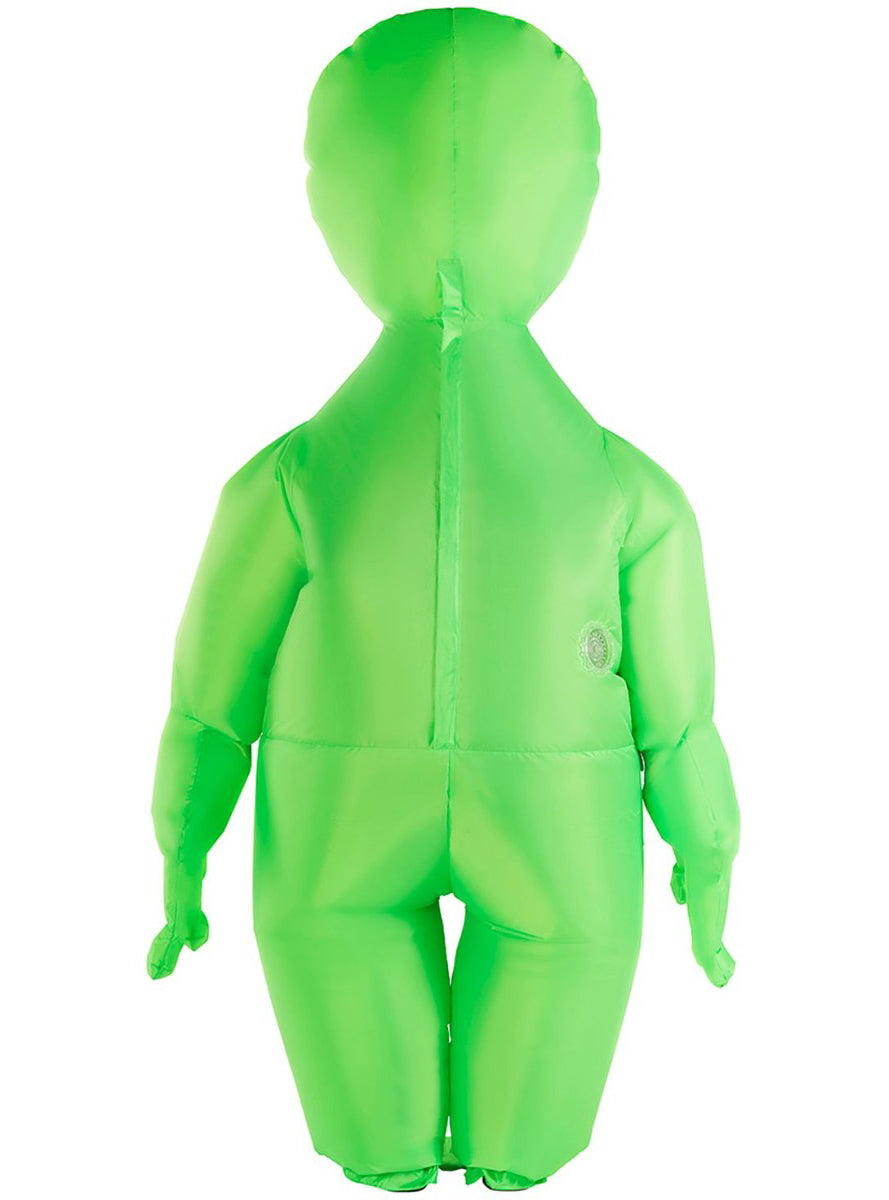 Inflatable Boys Green Alien Costume - Back Image