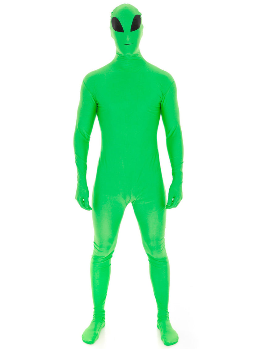 Plus Size Green Alien Mens Morphsuit - Main Image
