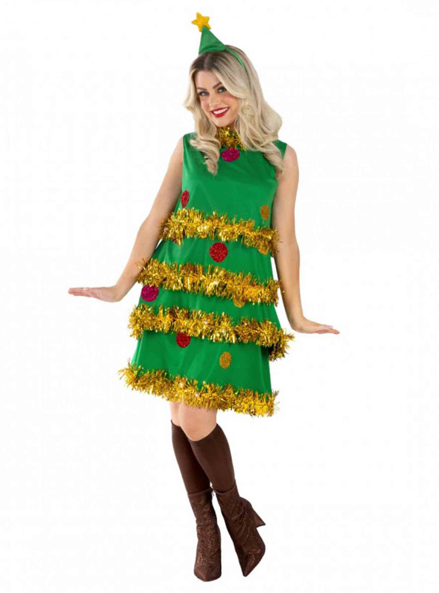 sexy green christmas dress Womens Tree Costume SM_M Twirling in Black and Size (INDIA/UK):4
