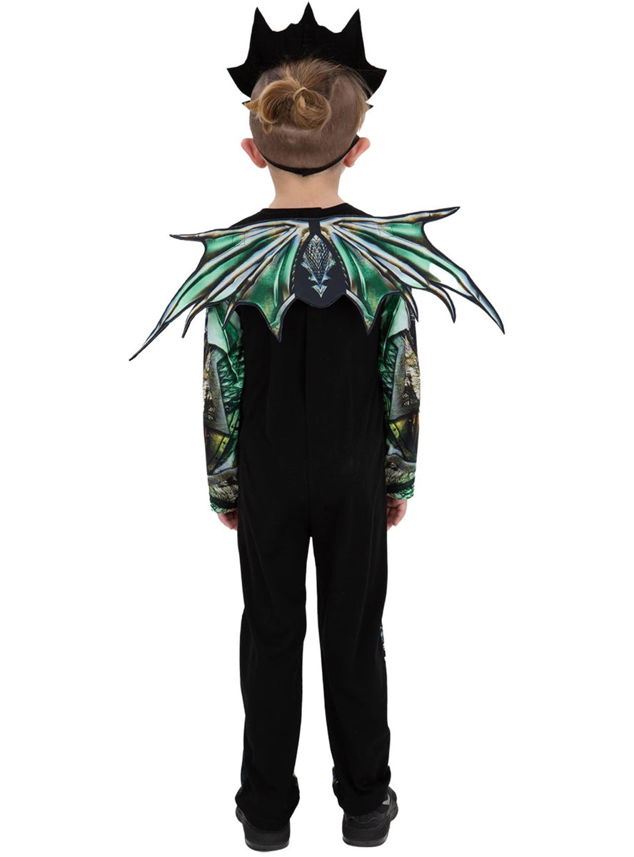 Boys green dragon costume - Back image