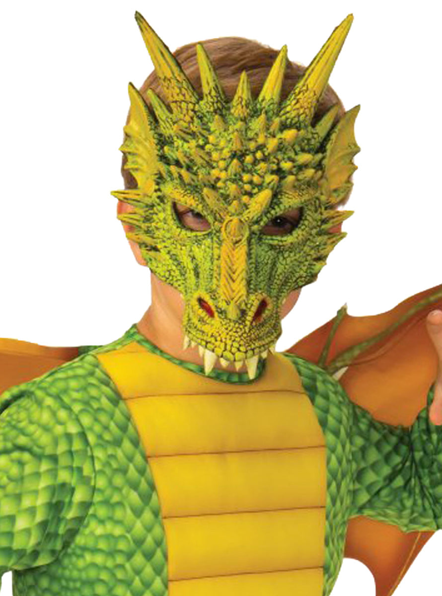 Boys Mythical Green Dragon Book Week Costume - Mask Image