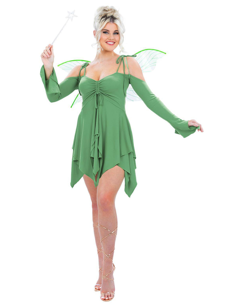 Womens sexy green fairy tinker bell costume - Main image