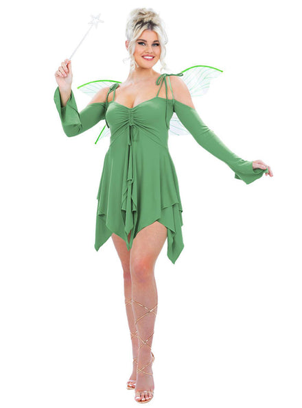 Womens sexy green fairy tinker bell costume - Main image